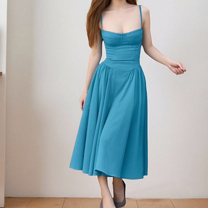 Strapless Floral Print High Waist Dress