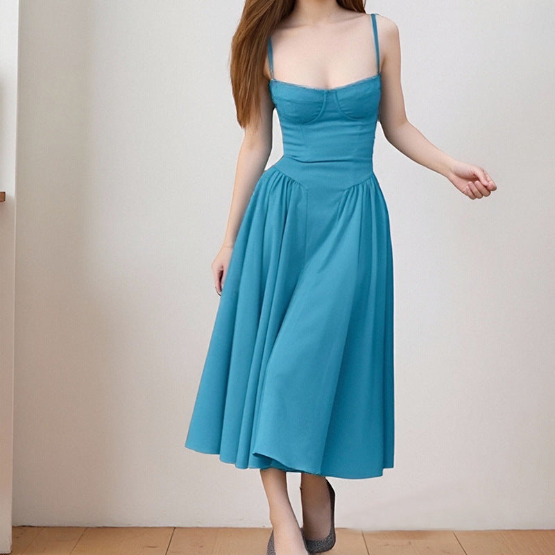 Strapless Floral Print High Waist Dress